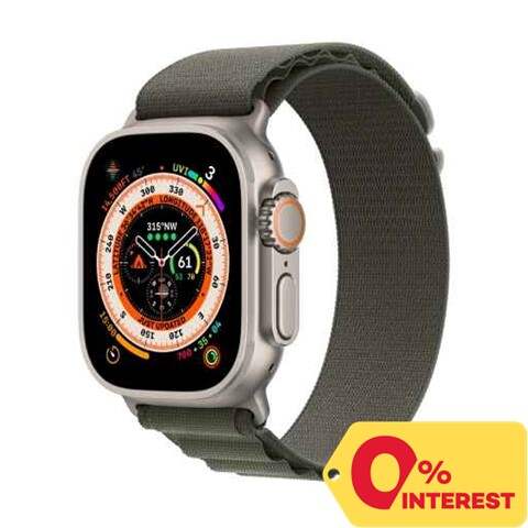 Apple Watch Ultra GPS + Cellular 49mm Titanium Case Green Alpine Loop Small Smartwatch