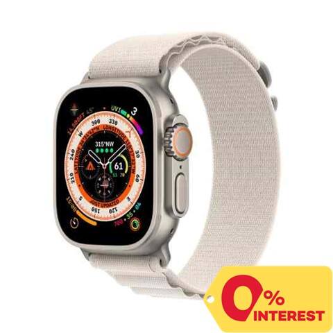 Apple Watch Ultra GPS + Cellular 49mm Titanium Case Starlight Alpine Loop Small Smartwatch