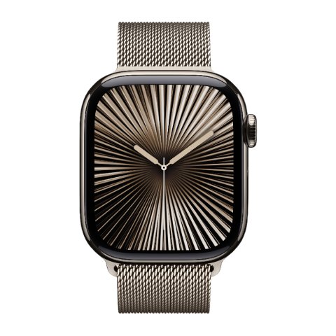 Apple Watch Series 10 46mm GPS + Cellular Natural Titanium Case Natural Milanese Loop M/L Smartwatch