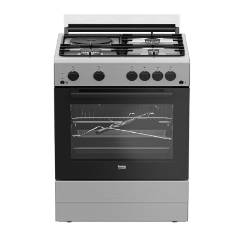 Beko 60cm 3 Gas Burners 1 Hot Plate 70L Gas Range FSG63010GSX