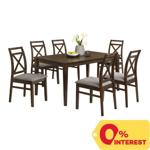 Metro Gaisano 6-Seater Mocha Dining Set Table KF 3001-2 / KF 8192 DC