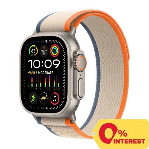 Apple Watch Ultra 2 49mm GPS + Cellular Titanium Case Orange Beige Trail Loop S/M Smartwatch