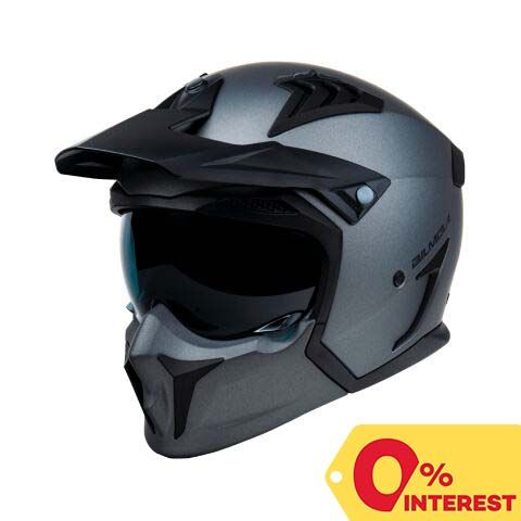 Bilmola Spiker Motorcycle Helmet Matte, Grey